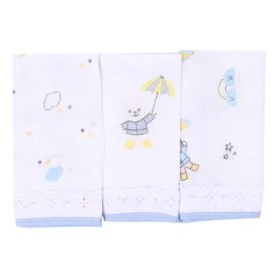 Kit Pano De Boca Din Don Estampa Urso - 3 Unidades