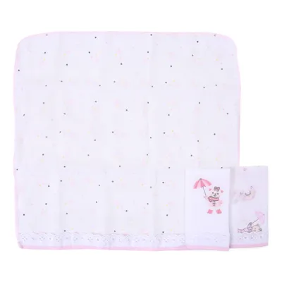 Kit Pano De Boca Din Don Estampa Ursa - 3 Unidades