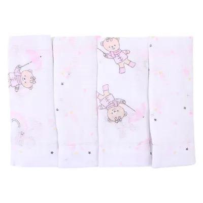 Kit Pano De Boca Din Don Estampa Ursa - 4 Unidades