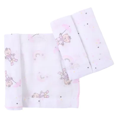 Kit Pano De Boca Din Don Estampa Ursa - 4 Unidades