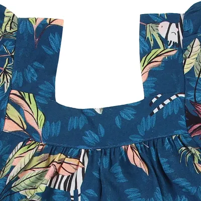 Vestido Infantil Kookabu Estampado Com Babados Nas Mangas Vestido Infantil Kookabu Estampado Com Babados Nas Mangas