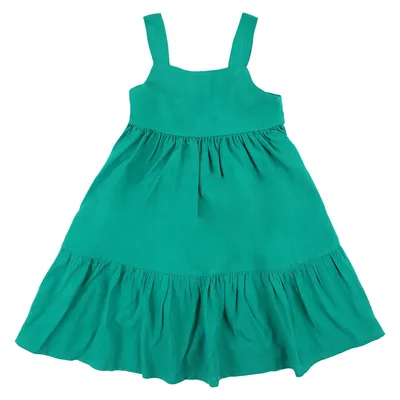 Vestido Infantil Kookabu Alça Com Babado E Elástico Costas