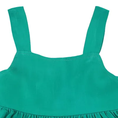Vestido Infantil Kookabu Alça Com Babado E Elástico Costas Vestido Infantil Kookabu Alça Com Babado E Elástico Costas