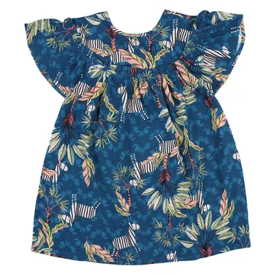 Vestido Infantil Kookabu Com Pala Redonda Estampado Vestido Infantil Kookabu Com Pala Redonda Estampado