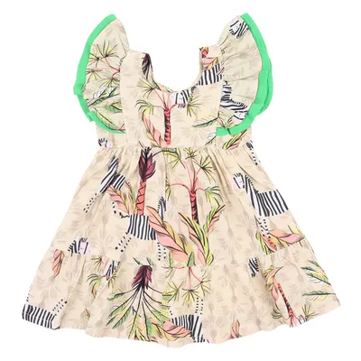 Vestido Bebê Kookabu Estampado Com Babados Nas Mangas Vestido Bebê Kookabu Estampado Com Babados Nas Mangas