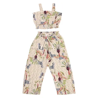 Conjunto Infantil Kookabu Cropped E Calça Estampado