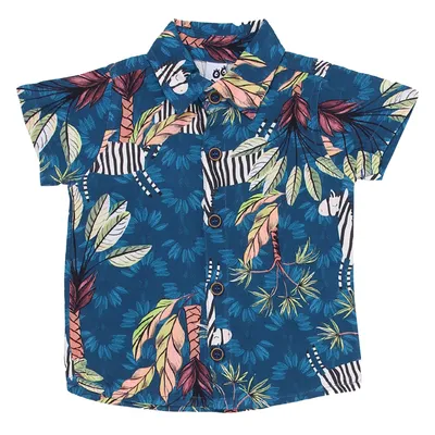 Conjunto Bebê Kookabu Camisa Estampa E Bermuda Sarja