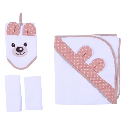 Kit Toalha Art Bebê Naninha E Pano De Boca Menina - 5 Peças