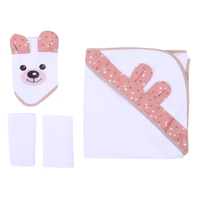 Kit Toalha Art Bebê Naninha E Pano De Boca Menina - 5 Peças