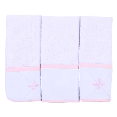 Kit Pano De Boca Art Bebê Felpa Bordado Origami - 3 Unidades