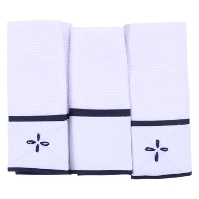 Kit Pano De Boca Art Bebê Felpa Bordado Origami - 3 Unidades