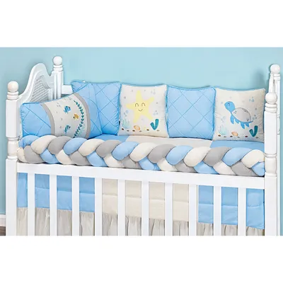 Kit Berço Tiquinho Coleção Retrô Oceano Encantado - 11 Peças