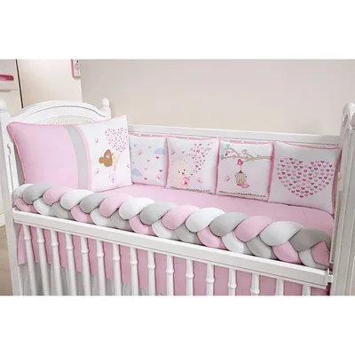 Kit Berço Tiquinho Coleção Luxo Coração - 11 Peças