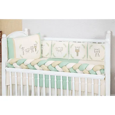 Kit Berço Tiquinho Coleção Luxo Bichos Selva - 11 Peças