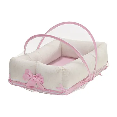 Ninho Redutor Tiquinho Liso Com Laço E Mosquiteiro