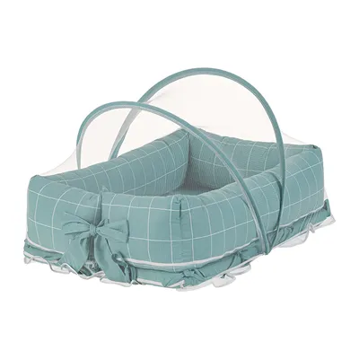 Ninho Redutor Tiquinho Laço E Mosquiteiro Estampa Linhas Ninho Redutor Tiquinho Laço E Mosquiteiro Estampa Linhas