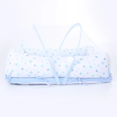 Ninho Redutor Tiquinho Laço E Mosquiteiro Estampa Estrelas Ninho Redutor Tiquinho Laço E Mosquiteiro Estampa Estrelas