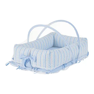 Ninho Redutor Tiquinho Laço E Mosquiteiro Estampa Chevron Ninho Redutor Tiquinho Laço E Mosquiteiro Estampa Chevron