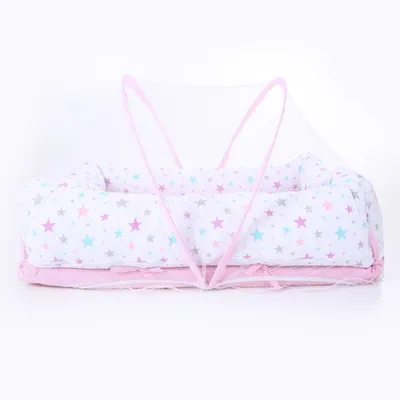 Ninho Redutor Tiquinho Laço E Mosquiteiro Estampa Estrelas