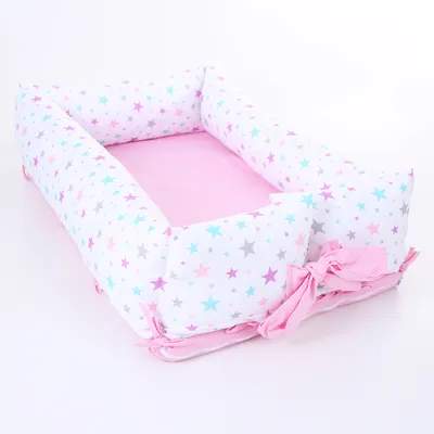 Ninho Redutor Tiquinho Laço E Mosquiteiro Estampa Estrelas