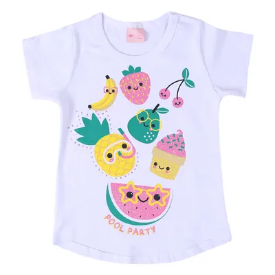 Blusa Infantil Color Mini Mullet Estampa Frutas