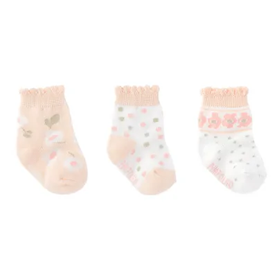 Kit Meia Bebê Pimpolho Estampada Menina - 3 Pares