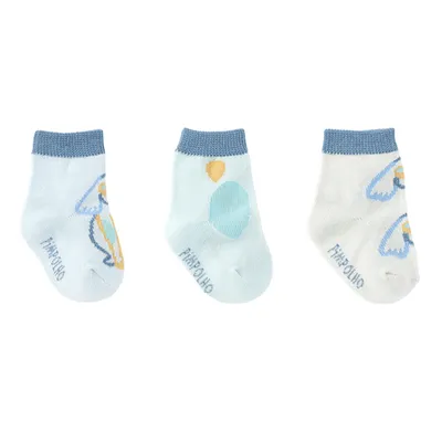 Kit Meia Bebê Pimpolho Estampada Menino - 3 Pares