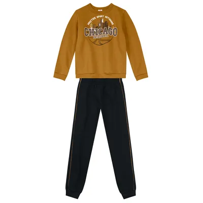 Conjunto Juvenil Brandili Blusão Moletom Chicago E Calça Conjunto Juvenil Brandili Blusão Moletom Chicago E Calça