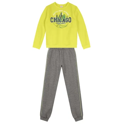 Conjunto Juvenil Brandili Blusão Moletom Chicago E Calça Conjunto Juvenil Brandili Blusão Moletom Chicago E Calça