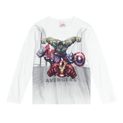 Camiseta Manga Longa Infantil Brandili Malha Vingadores