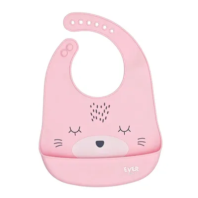 Babador Everly Silicone Com Pega Migalhas Gatinho Babador Everly Silicone Com Pega Migalhas Gatinho
