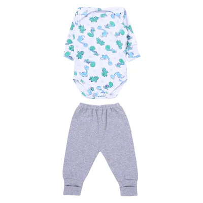 Pagão Bonettinhos Body Manga Longa Estampado E Mijão Vira Pé