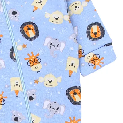 Macacão Longo Prematuro Bonettinhos Com Zíper Estampado Macacão Longo Prematuro Bonettinhos Com Zíper Estampado