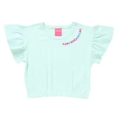 Conjunto Infantil Kely Kety Blusa Meia Malha E Short Saia