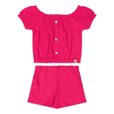 Conjunto Infantil Kely Kety Blusa e Shorts Viscose Trabalhada
