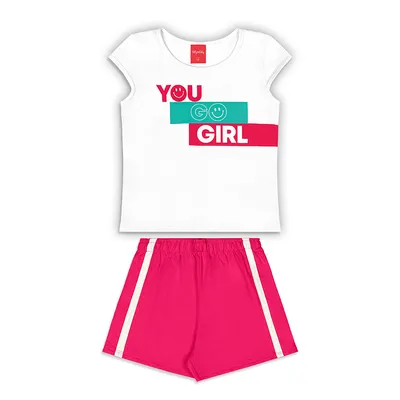 Conjunto Juvenil Kely Kety Blusa Estampa E Short Moletinho
