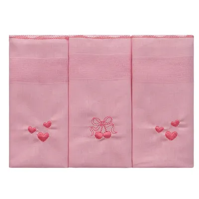 Kit Fraldas Incomfral Corações Laço 03 Peças Kit Fraldas Incomfral Corações Laço 03 Peças