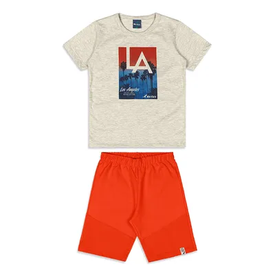 Conjunto Infantil Reirex Camiseta Estampa Bermuda Moletinho