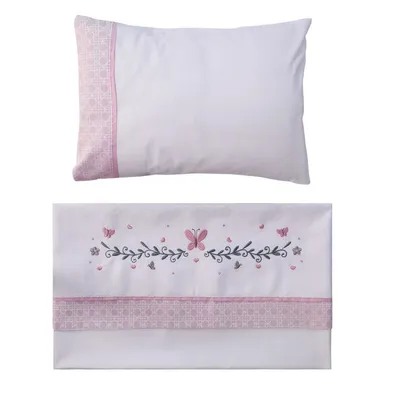 Jogo De Lençol Baby Joy Tema Borboleta 03 Peças