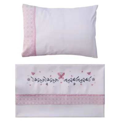 Jogo De Lençol Baby Joy Bordado Ursa 03 Peças