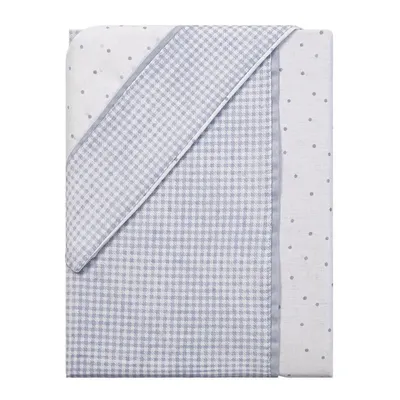 Jogo De Lençol Baby Joy Xadrez Azul 03 Peças