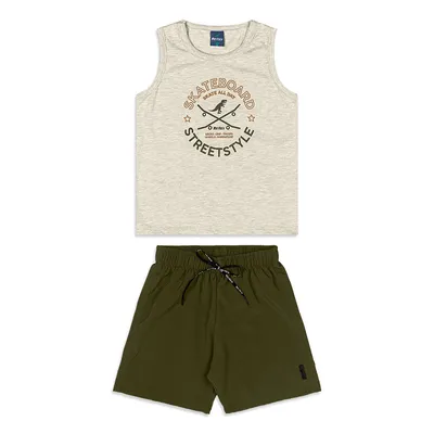 Conjunto Juvenil Reirex Regata Estampa Bermuda Tecido Plano Conjunto Juvenil Reirex Regata Estampa Bermuda Tecido Plano