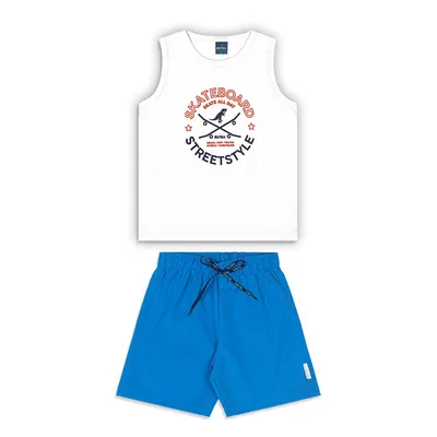 Conjunto Juvenil Reirex Regata Estampa Bermuda Tecido Plano Conjunto Juvenil Reirex Regata Estampa Bermuda Tecido Plano
