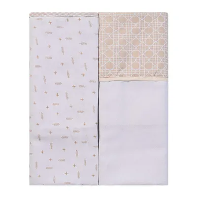 Manta Cueiro Baby Joy Flanelada Flecha Bege 02 Peças