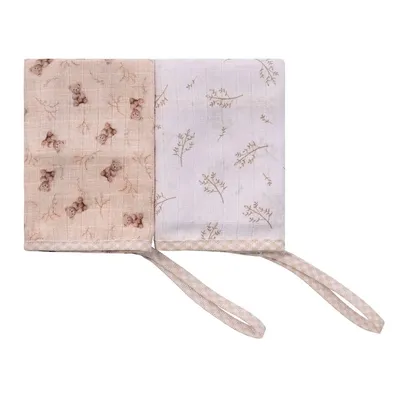 Kit Pano De Boca Baby Joy Soft Estampa Urso Bege - 2 Peças