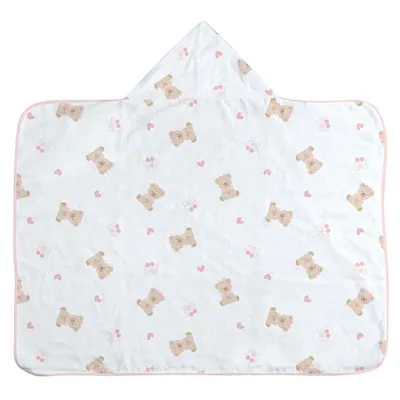 Toalha De Banho Bebê Incomfral Com Capuz  Ursa Laço Toalha De Banho Bebê Incomfral Com Capuz  Ursa Laço