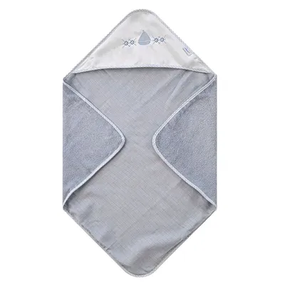 Toalha De Banho Baby Joy Felpa Bordado Barco