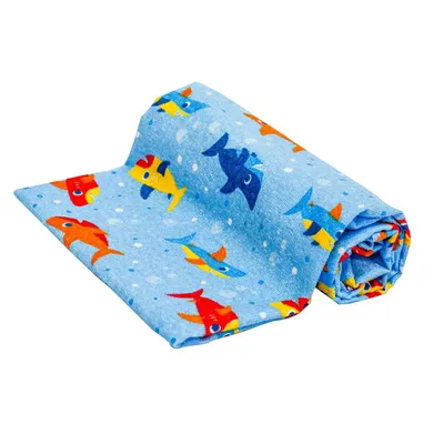 Toalha De Banho Infantil Baby Joy Kids Estampa Tubarão