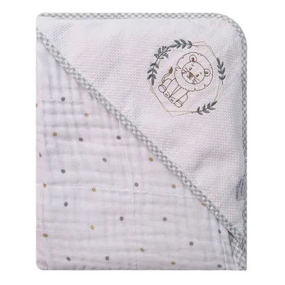 Toalha De Banho Baby Joy Soft Bordado Leão Safari