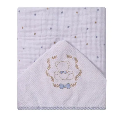 Toalha De Banho Baby Joy Soft Capuz Bordado Urso